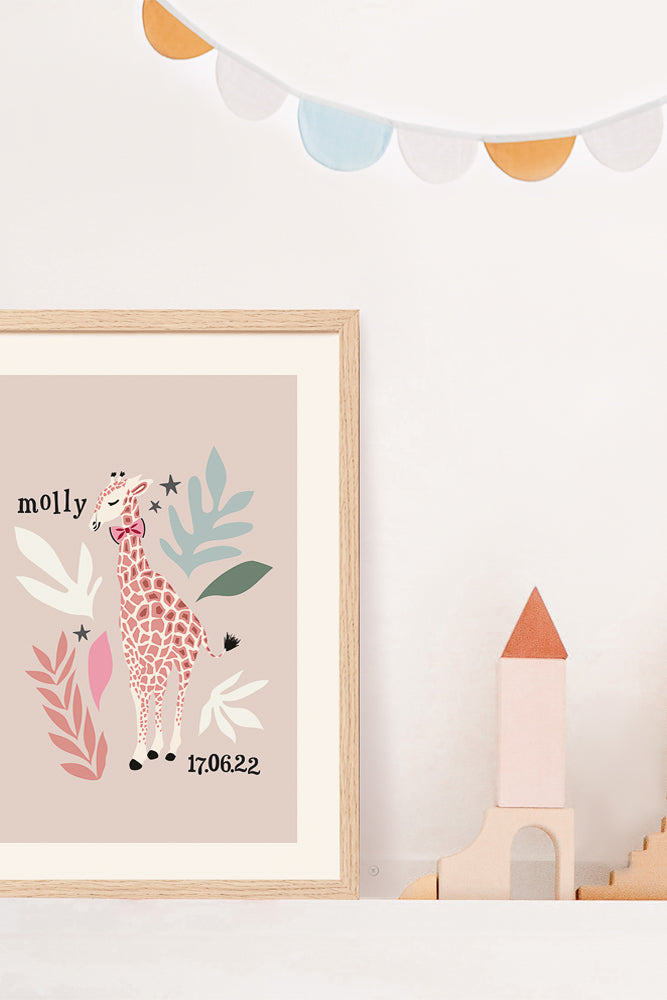 Yvonne Ellen Mini Kid's Giraffe Wall Print