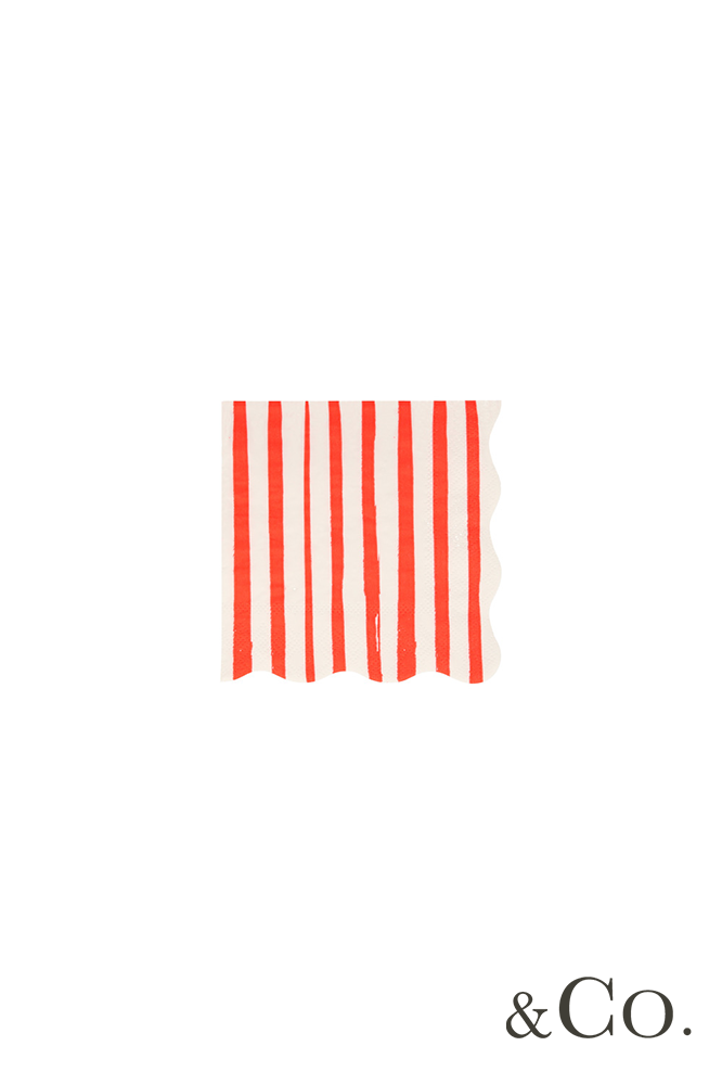 Meri Meri Red Striped Small Napkins (pack of 16)