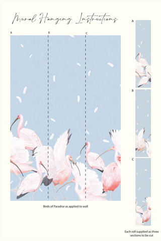 Yvonne Ellen Birds of Paradise Wall Mural, Blue