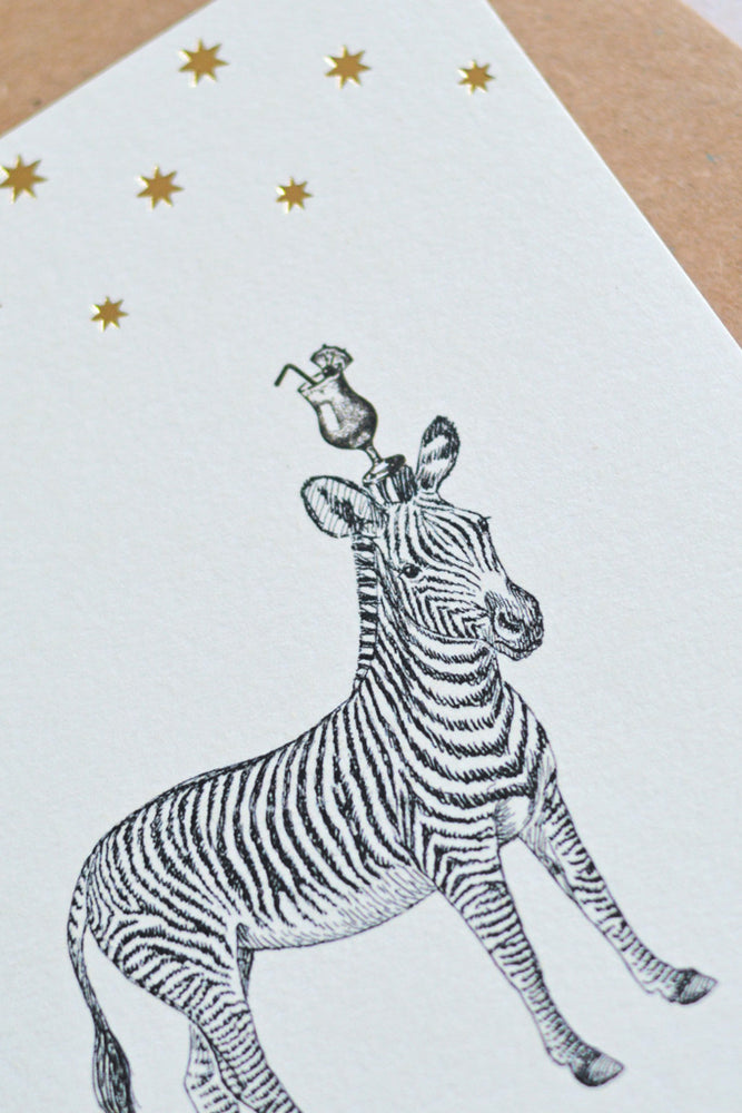 Yvonne Ellen Mono Party Animal Zebra Card